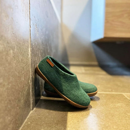 Uldhjemmesko (100% ren uld) - Model Grøn m/Gummisål - Dansk Design fra SHUS