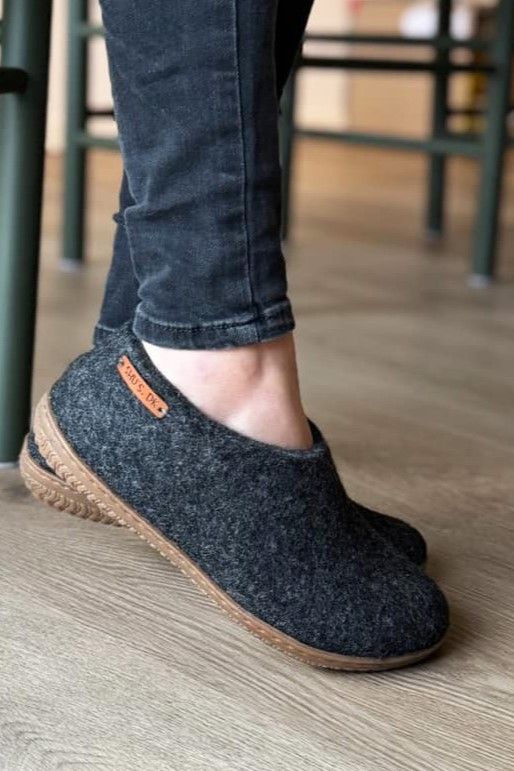 Uldhjemmesko (100% ren uld) - Model Koks m/Gummisål