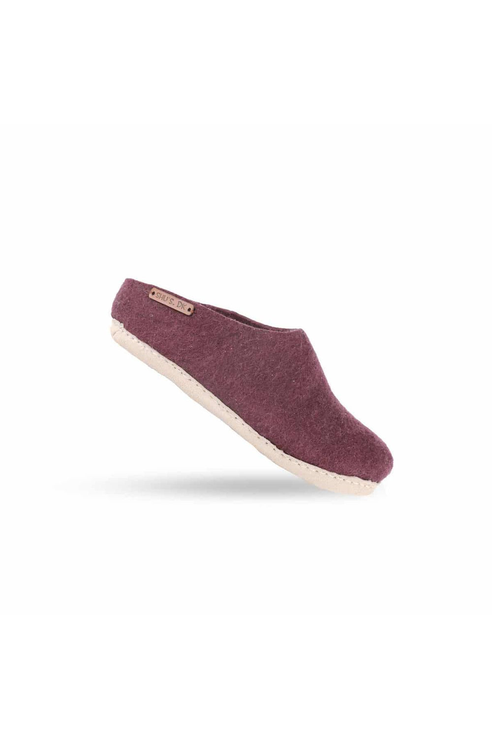 Uldtøffel (100% ren uld) - Model Lilla m/sål i skind - Dansk Design fra SHUS