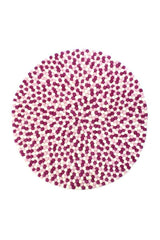 Pink multifarvet håndlavet kugletæppe af 100% ren uld tilføjer hygge og stil. Blødt uld materiale og enestående design. Perfekt til at skabe en varm atmosfære i dit hjem.