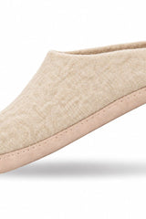 Uldtøffel (100% ren uld) - Model Beige m/sål i skind
