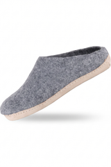 Uldtøffel (100% ren uld) - Model Denim m/sål i skind